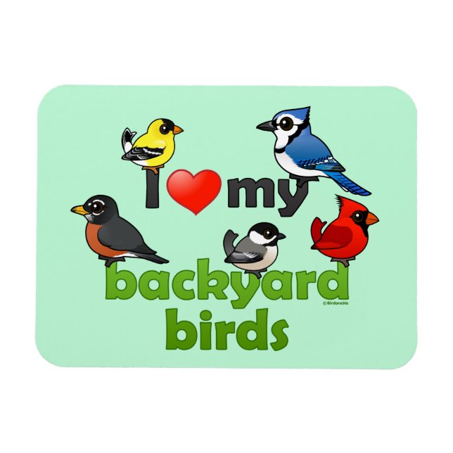 Magnet Flexible J'Aime Mes Oiseaux Jardins (Horizontal)