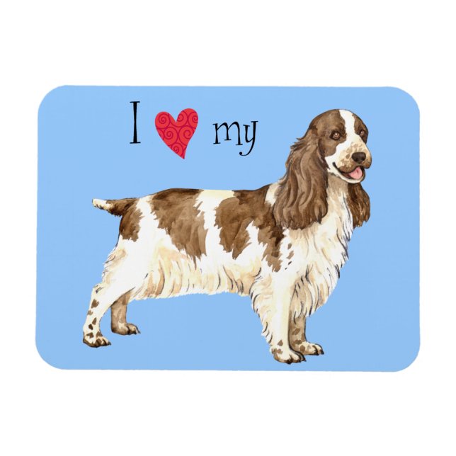 Magnet Flexible J'aime mon anglais Cocker Spaniel (Horizontal)