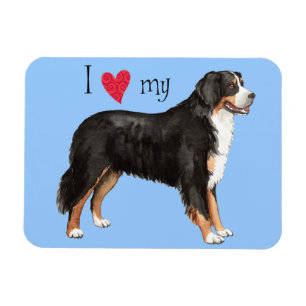 Magnet Flexible J'aime mon chien de montagne bernois