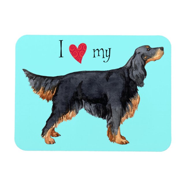 Magnet Flexible J'aime mon Gordon Setter (Horizontal)
