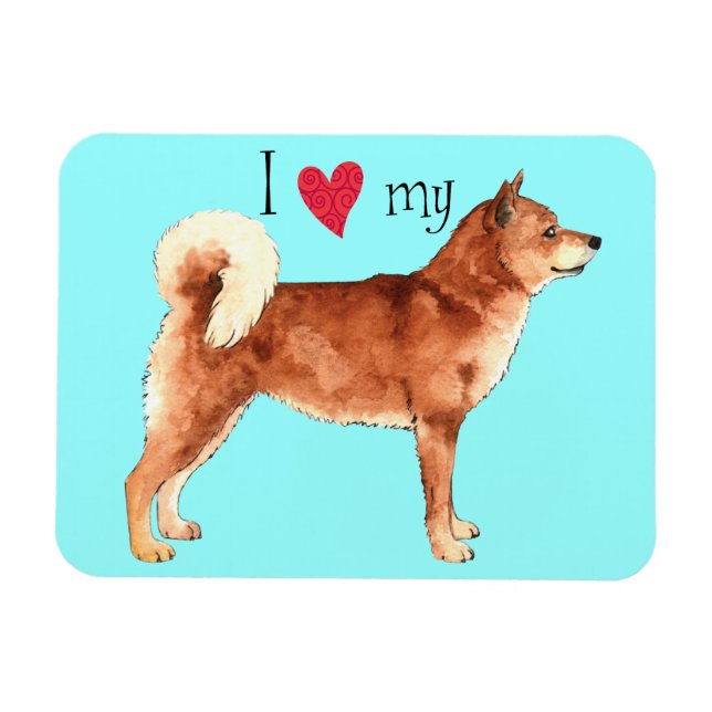 Magnet Flexible J'aime mon Shiba Inu (Horizontal)