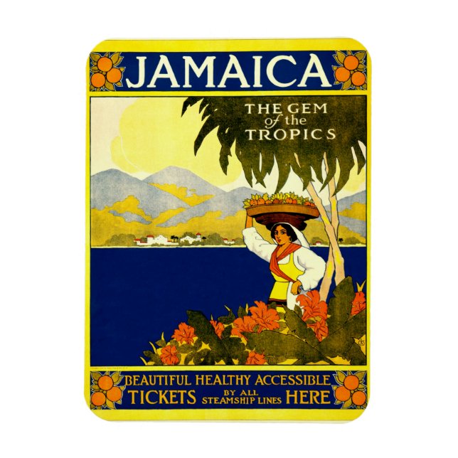 Magnet Flexible Jamaïque, affiche Vintage voyage (Vertical)