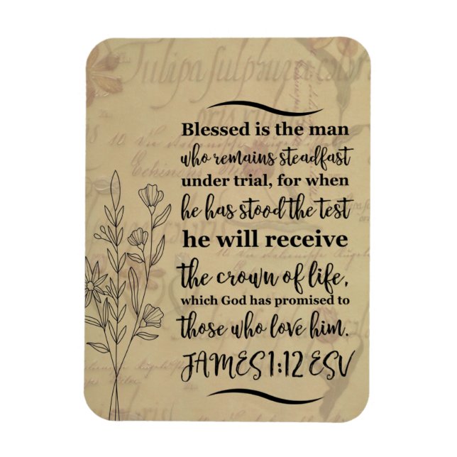 Magnet Flexible James 1:12 Verse de la Bible (Vertical)