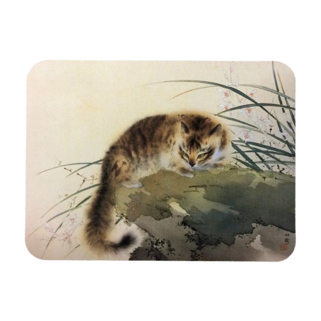 Magnet Flexible Japonais Print Cat by the Water (Horizontal)