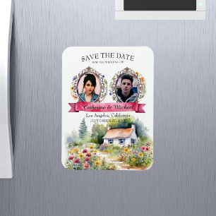 Magnet Flexible Jardin aquarelle Fleurs sauvages Mariage de printe