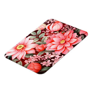 Magnet Flexible Jardin de fleurs botaniques vintage en fleurs