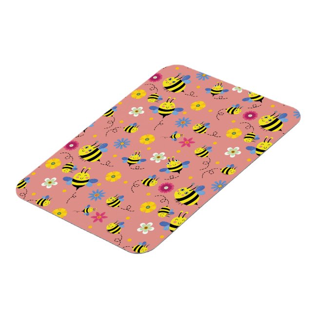 Magnet Flexible Jardin de fleurs d'abeilles douces (Côté Gauche)