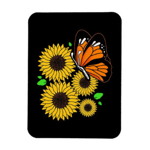 Magnet Flexible Jardin de tournesol papillon