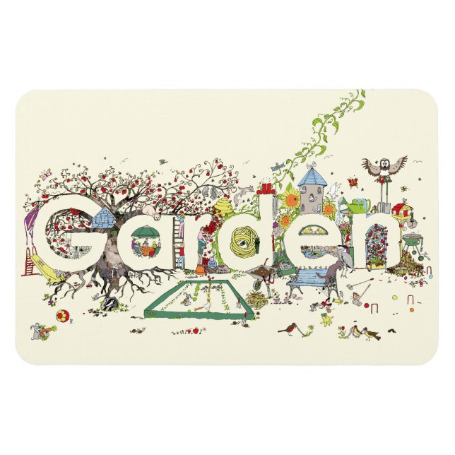 Magnet Flexible Jardin Word Art Mare Drôle Jardinage Typographie (Horizontal)