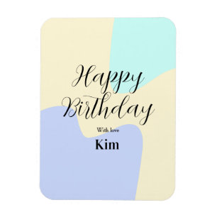 Magnet Flexible Jaune violet vert joyeux anniversaire abstrait pas