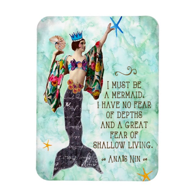 Magnet Flexible Je dois être une sirène anais nin citation aimant (Vertical)