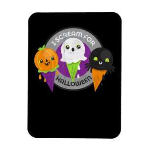 Magnet Flexible Je hurle pour le Citrouille d'Halloween Spider Gho