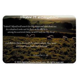 Magnet Flexible Je rechercherai ma citation de bible de moutons