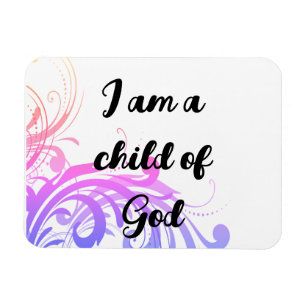 Magnet Flexible Je Suis Un Enfant De Dieu Pastel Flourdissant Magn