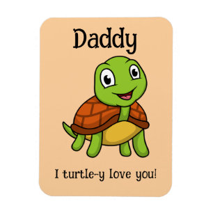 Magnet Flexible Je T'aime Papa à la Tortue! Mignon Cadeau pour la 