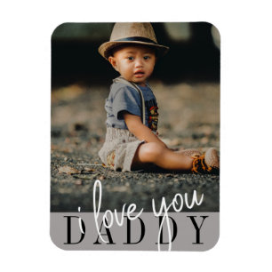 Magnet Flexible Je t'aime Papa Photo