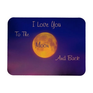 Magnet Flexible Je t'aime sur la lune et le revers