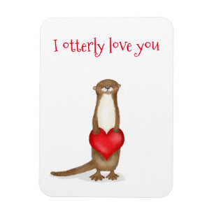 Magnet Flexible Je t'aime vraiment mignonne loutre avec aimant car