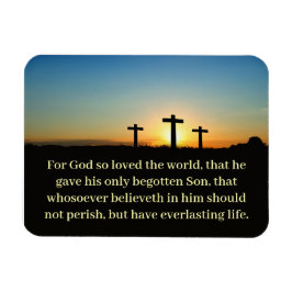Magnet Flexible JEAN 3:16 Verse de la Bible à trois croix
