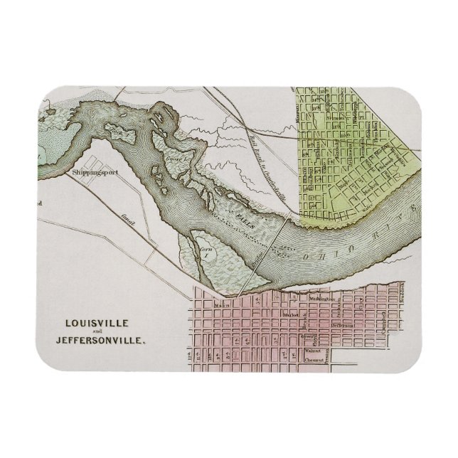 MAGNET FLEXIBLE JEFFERSONVILLE, INDIANA : CARTE (Horizontal)