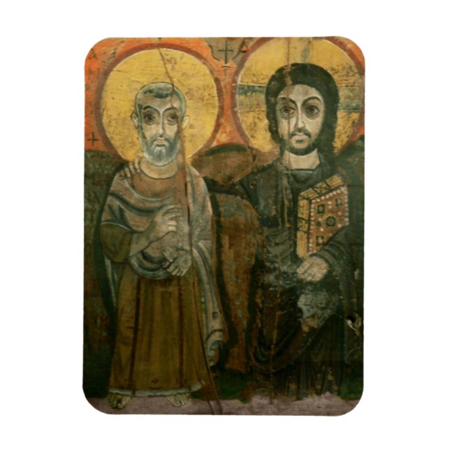 Magnet Flexible Jésus avec Abbot Coptic Icon (Vertical)