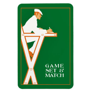 Magnet Flexible Jeu et match, arbitre de tennis rétro