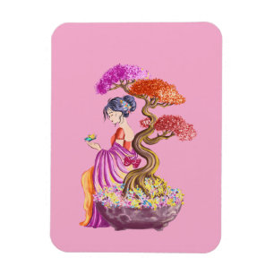 Magnet Flexible Jeune fille et son arbre japonnais géant.
