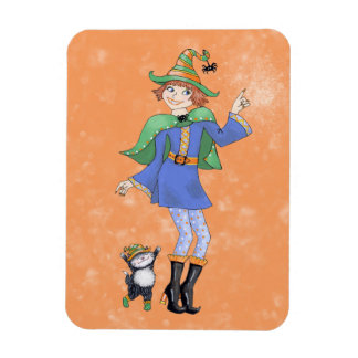 Magnet Flexible Jeune sorcière avec chat