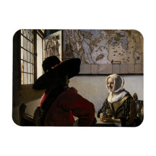 Magnet Flexible Johannes Vermeer - Officier avec une jeune fille r