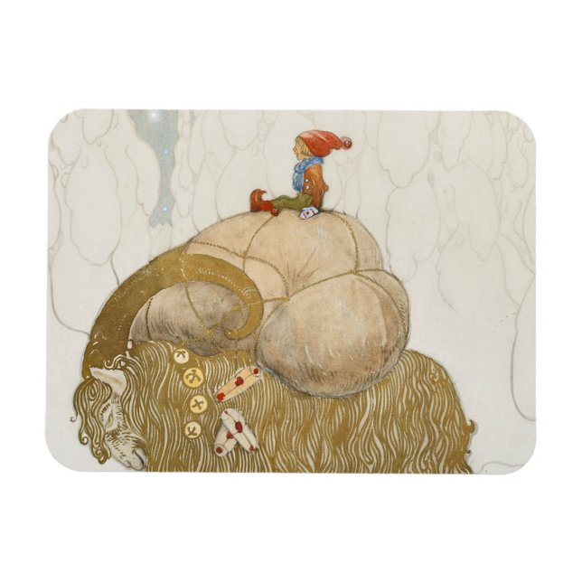 Magnet Flexible John Bauer - La chèvre de Noël (Horizontal)