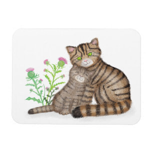 Magnet Flexible Joli aimant représentant un chat sauvage écossais