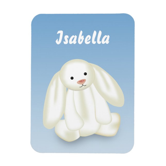 Magnet Flexible Joli Bunny Nom des enfants Monogramme (Vertical)