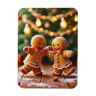 Magnet Flexible Joli couple de biscuits de Noël dansant pour les f
