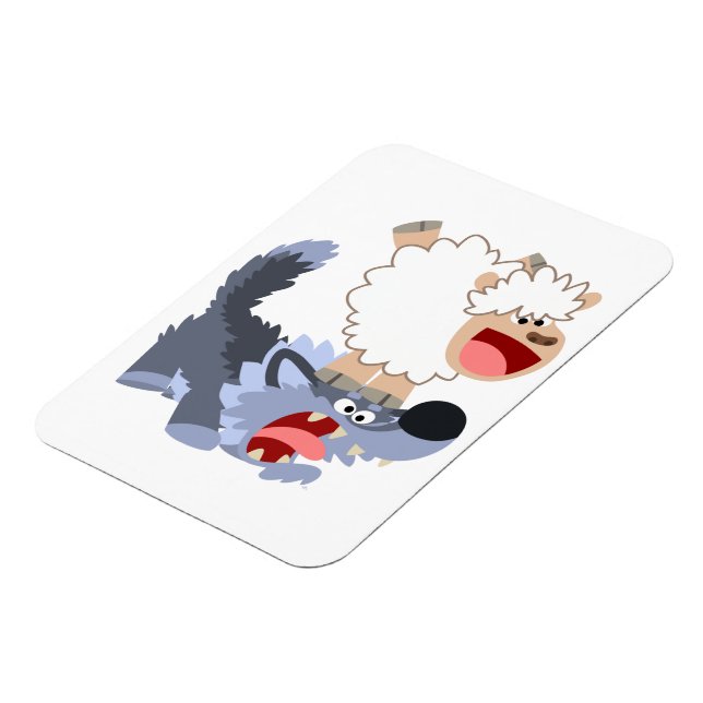 Magnet Flexible Joli dessin jouable Mouton et Loup Aimant flexible (Côté Gauche)