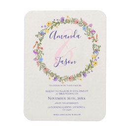 Magnet Flexible Joli Jaune violet Fleur sauvage Mariage de couronn