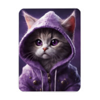 Joli Kitty dans un Sweat - shirt à capuche pourpre