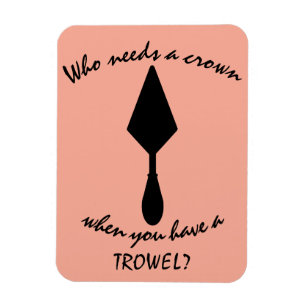 Magnet Flexible Joli Trowel d'archéologue rose et noir personnalis