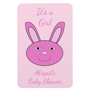 Magnet Flexible Joli visage de lapin fille bébé rose Pâques printe