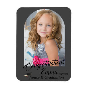 Magnet Flexible Jolie photo de félicitations en gris pour la gradu