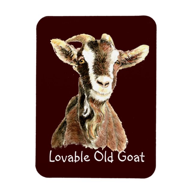Magnet Flexible Jolie Vielle Chèvre, Humour animal de ferme (Vertical)