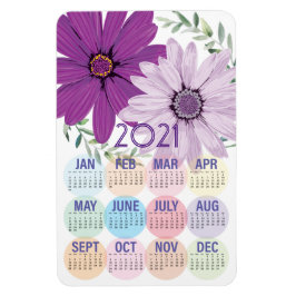 Magnet Flexible Jolies marguerites violettes | Calendrier personna