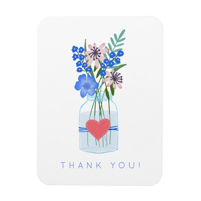 Magnet Flexible Jolies Mâtres Coeur Jar Merci Floral (Vertical)
