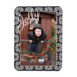 Magnet Flexible Jolly Holidays Motif Single Photo Holiday