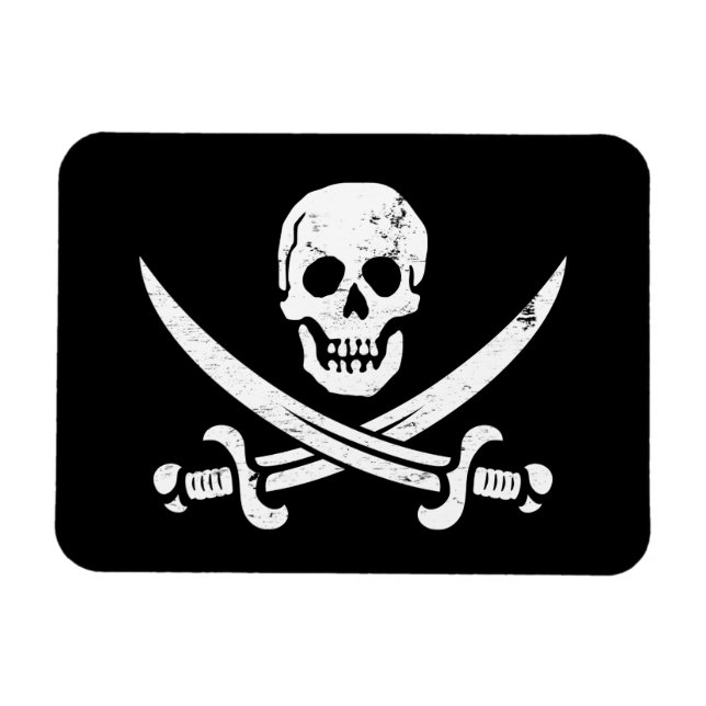 Magnet Flexible Jolly roger du drapeau pirate John Rackham (Calico (Horizontal)