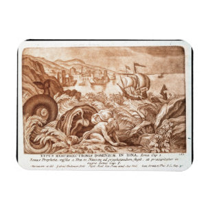 Magnet Flexible Jonas et la baleine, illustration d'une bible, en
