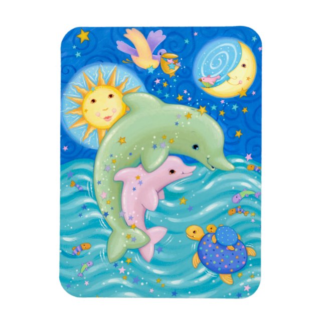 Magnet Flexible Jouer aux dauphins (Vertical)