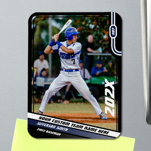 Magnet Flexible Joueur de base-ball bleu personnalisé