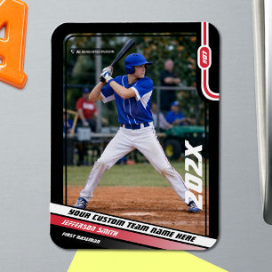 Magnet Flexible Joueur de baseball personnalisé rouge