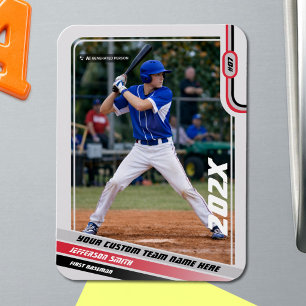 Magnet Flexible Joueur de baseball personnalisé rouge