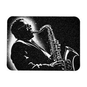 Magnet Flexible Joueur de saxophone de style graphique NB 50s